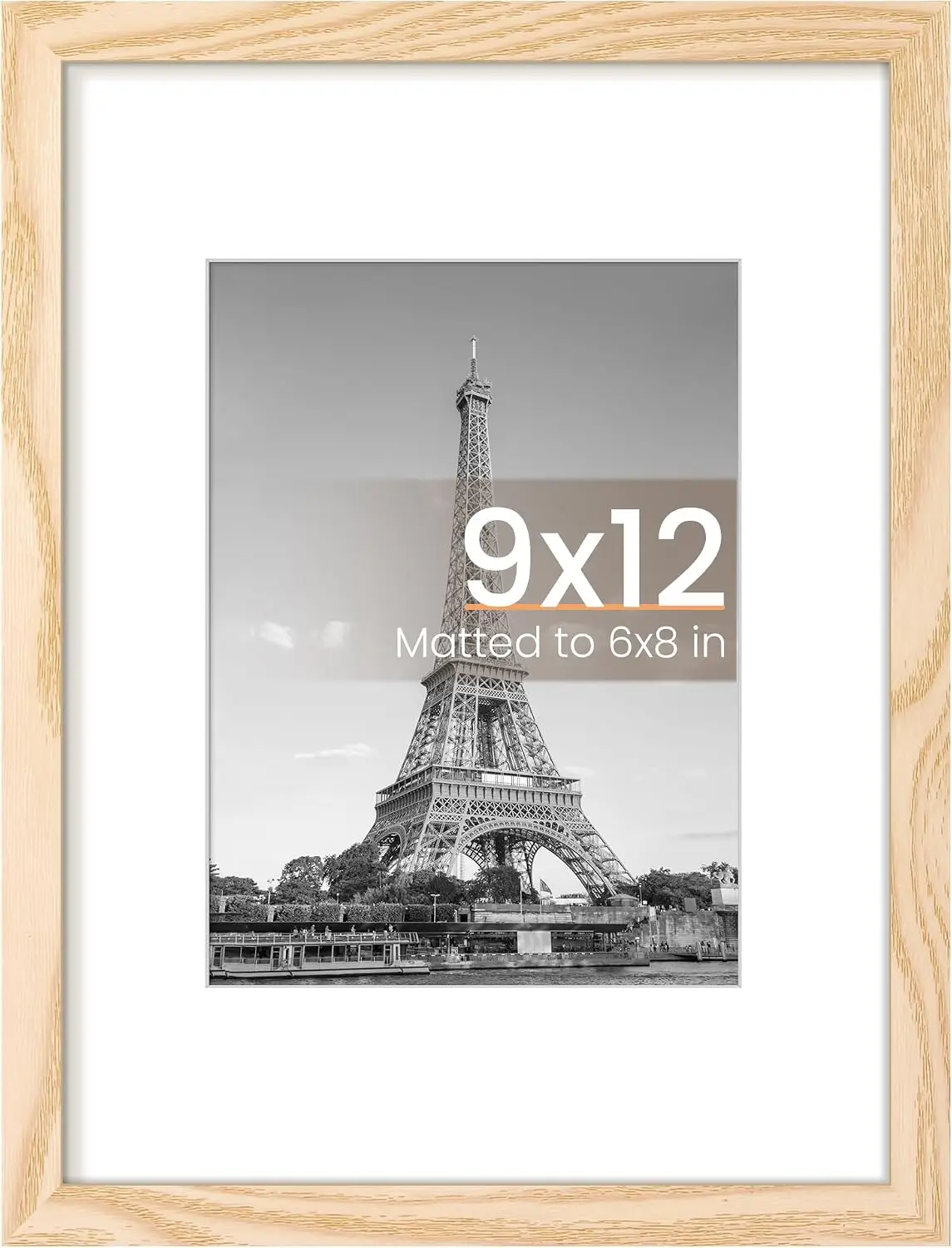 Natural-Style Photo Frame — 9 × 12 in
