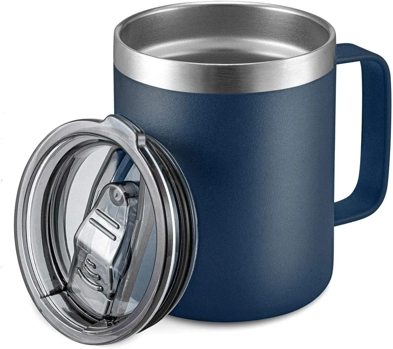 12 oz Insulated Travel Coffee Mug with Handle, Navy