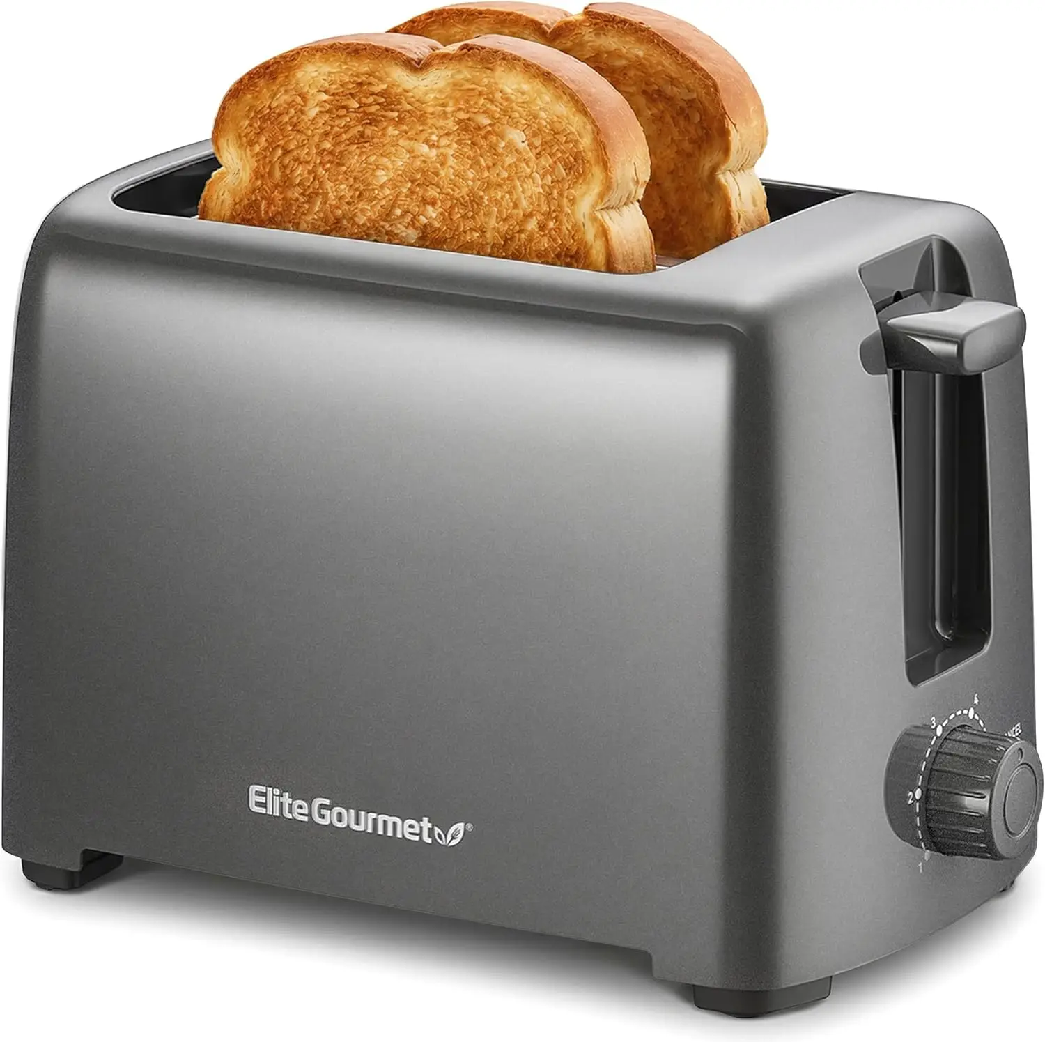 Elite Gourmet 2-Slice Toaster — Gunmetal Gray