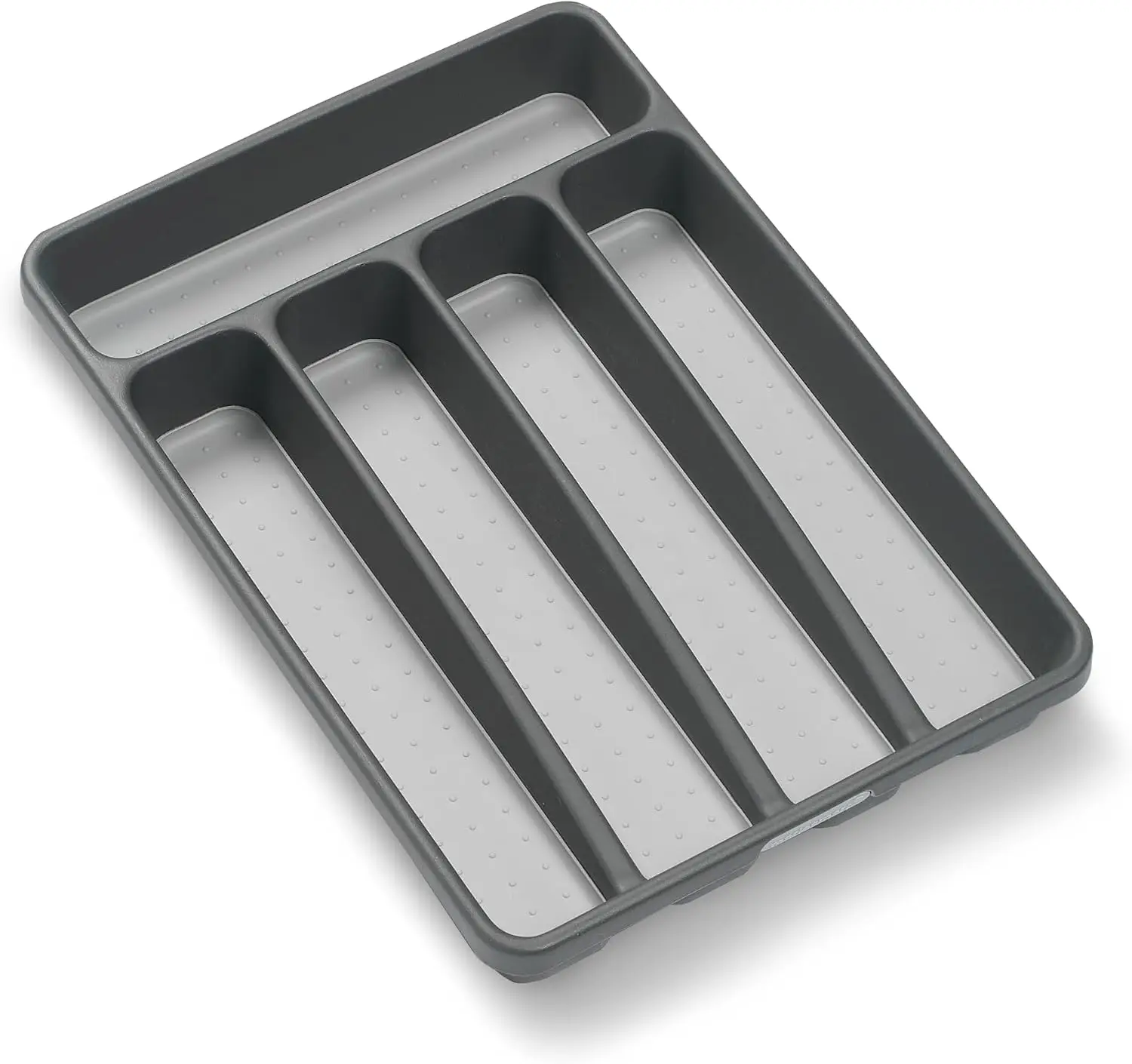 madesmart Classic 5 Compartment Compact Silverware Tray, Granite