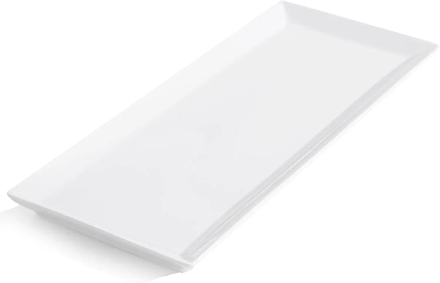 Kanwone White Serving Platters, Porcelain Serving Trays for Parties, Large Rectangular Plates - 14.5 Inch